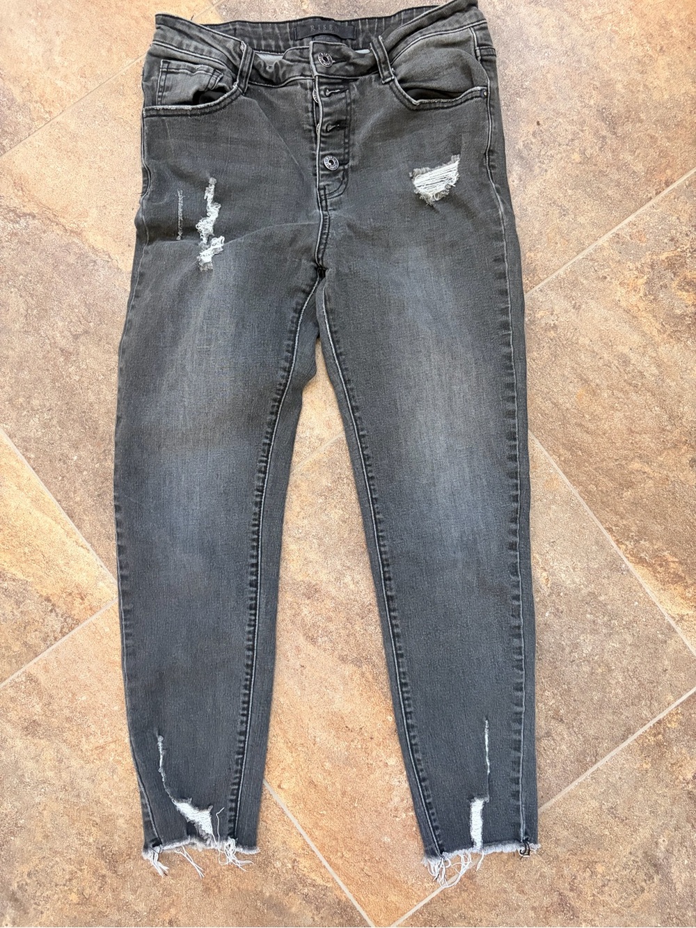 High-Rise Women's Distressed Black Jeans